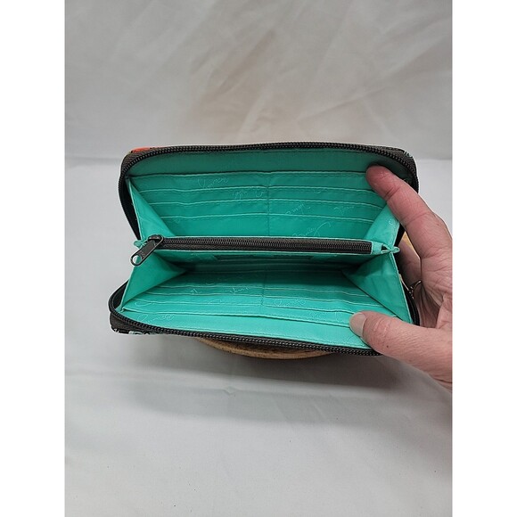 Vera Bradley Accordion Wallet Brown Multicolored Medallion Faux Leather 7.5x4 - Picture 11 of 12